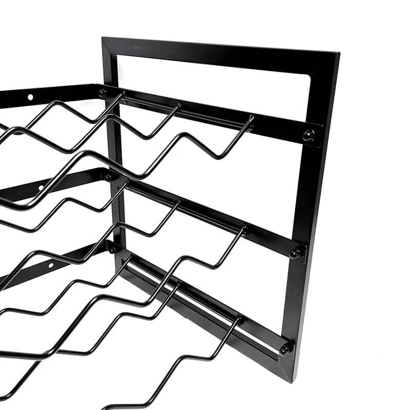 12 Bottle Slim Stackable Wine Rack Matte Black