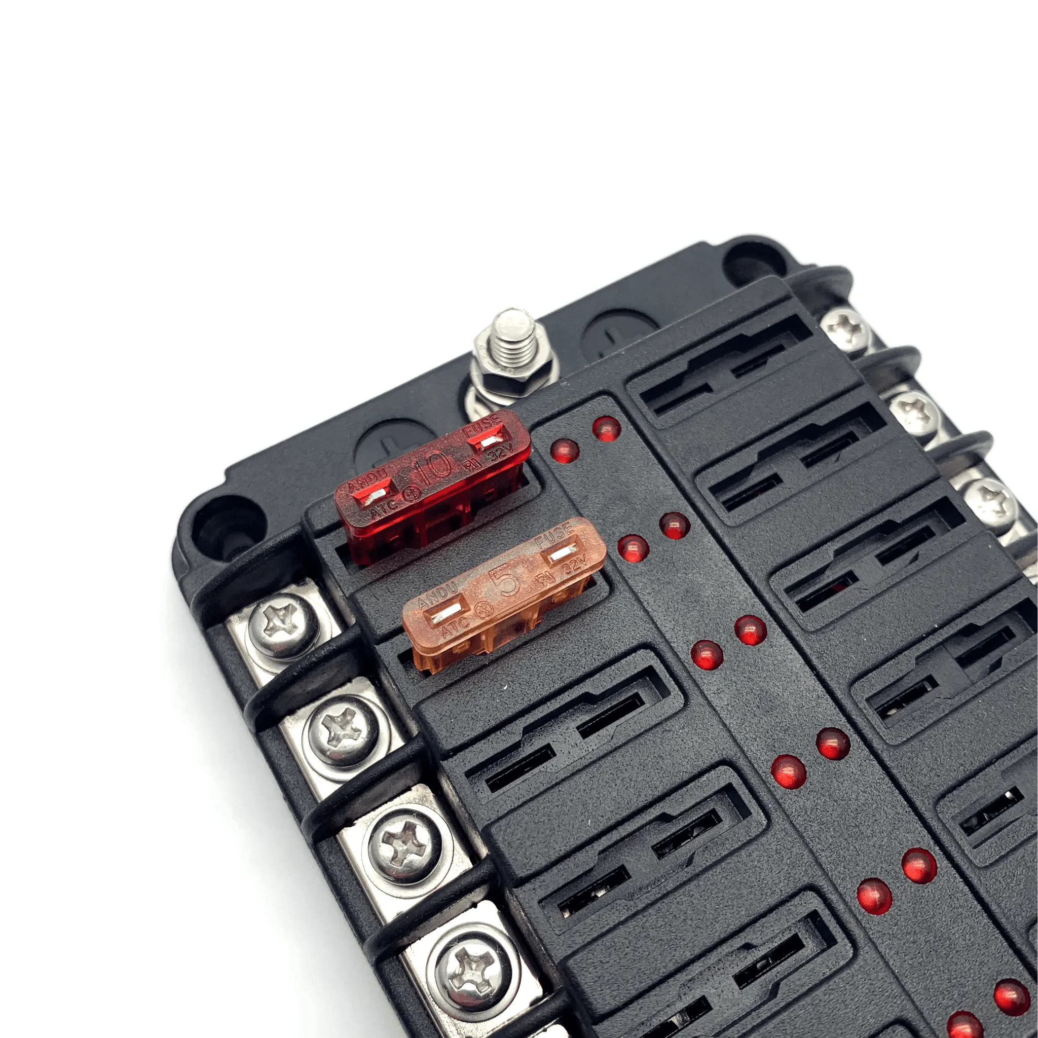 12V 12 Way Blade Fuse Box Block Holder With LED Indicator & Fuses