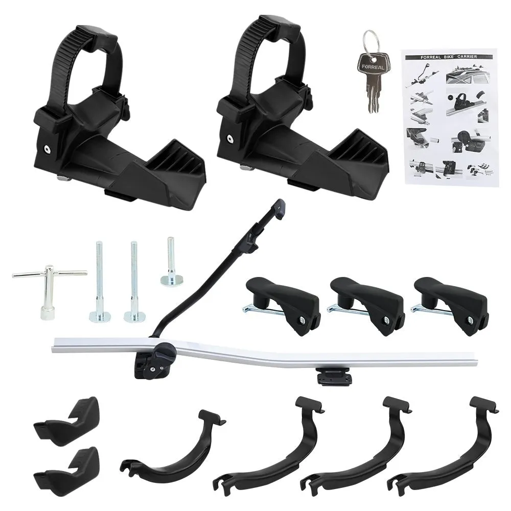 2 x Car Roof Bike Rack, Bike Carrier Silver