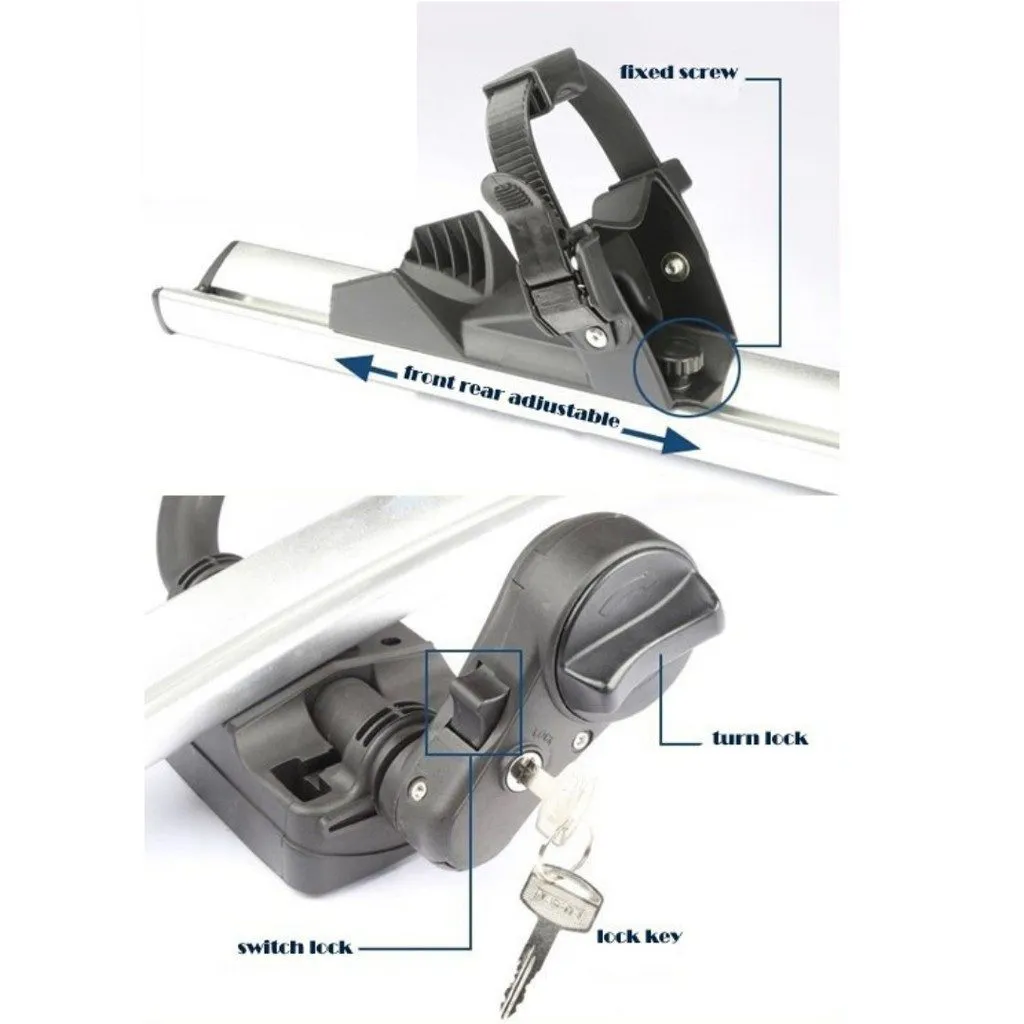 2 x Car Roof Bike Rack, Bike Carrier Silver