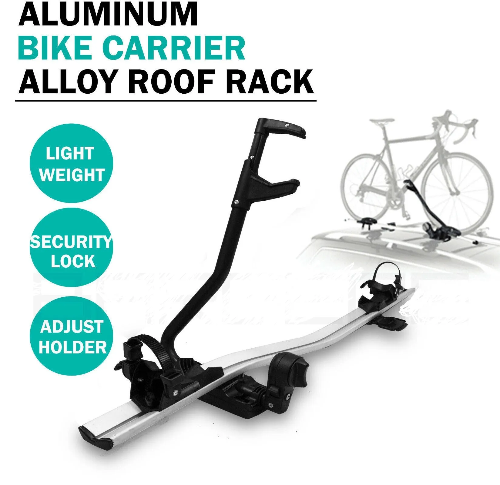 2 x Car Roof Bike Rack, Bike Carrier Silver