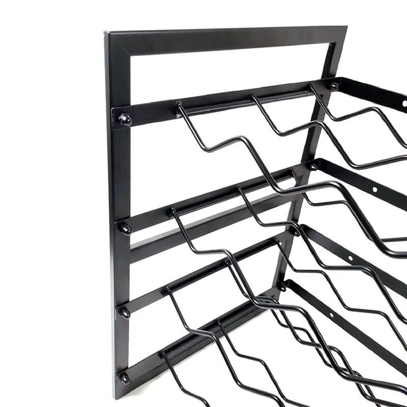 24 Bottle Wide Stackable Wine Rack Matte Black