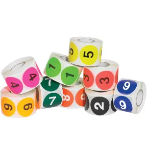 2" Circle Easy Order Packs Numbers (1-10)