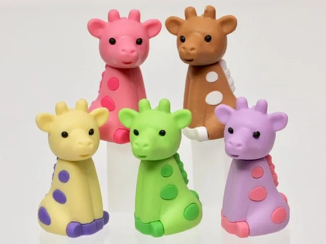38451 IWAKO Colorz Giraffe -12 sets of 5 Erasers