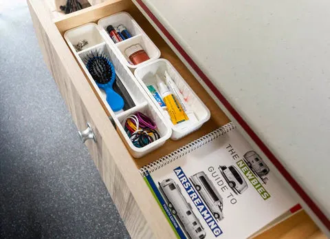 4-Piece Slim Adjustable Drawer Bin Set by OXO
