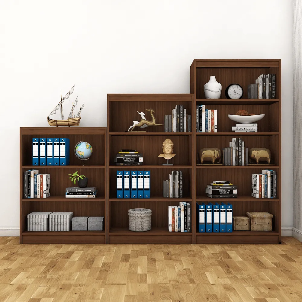 Alpha Kids Storage Racks Book Shelves, Set of 3, Acacia Walnut