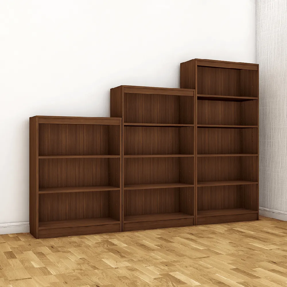 Alpha Kids Storage Racks Book Shelves, Set of 3, Acacia Walnut