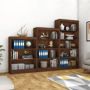 Alpha Kids Storage Racks Book Shelves, Set of 3, Acacia Walnut
