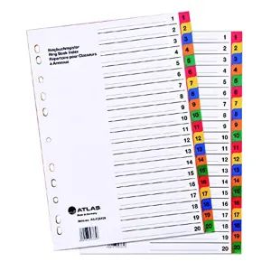 Atlas 1-5 PP Col Yearly Divider Multicolor