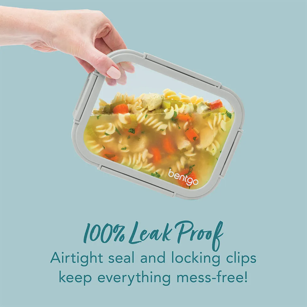 Bentgo Glass Leak-Proof Food Storage Set (4pc) - Pebble/Stone