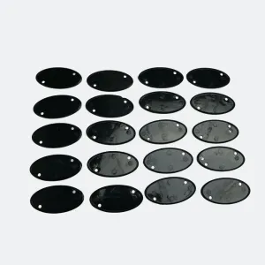 Black Name Badge Holders - Oval - Pack of 20