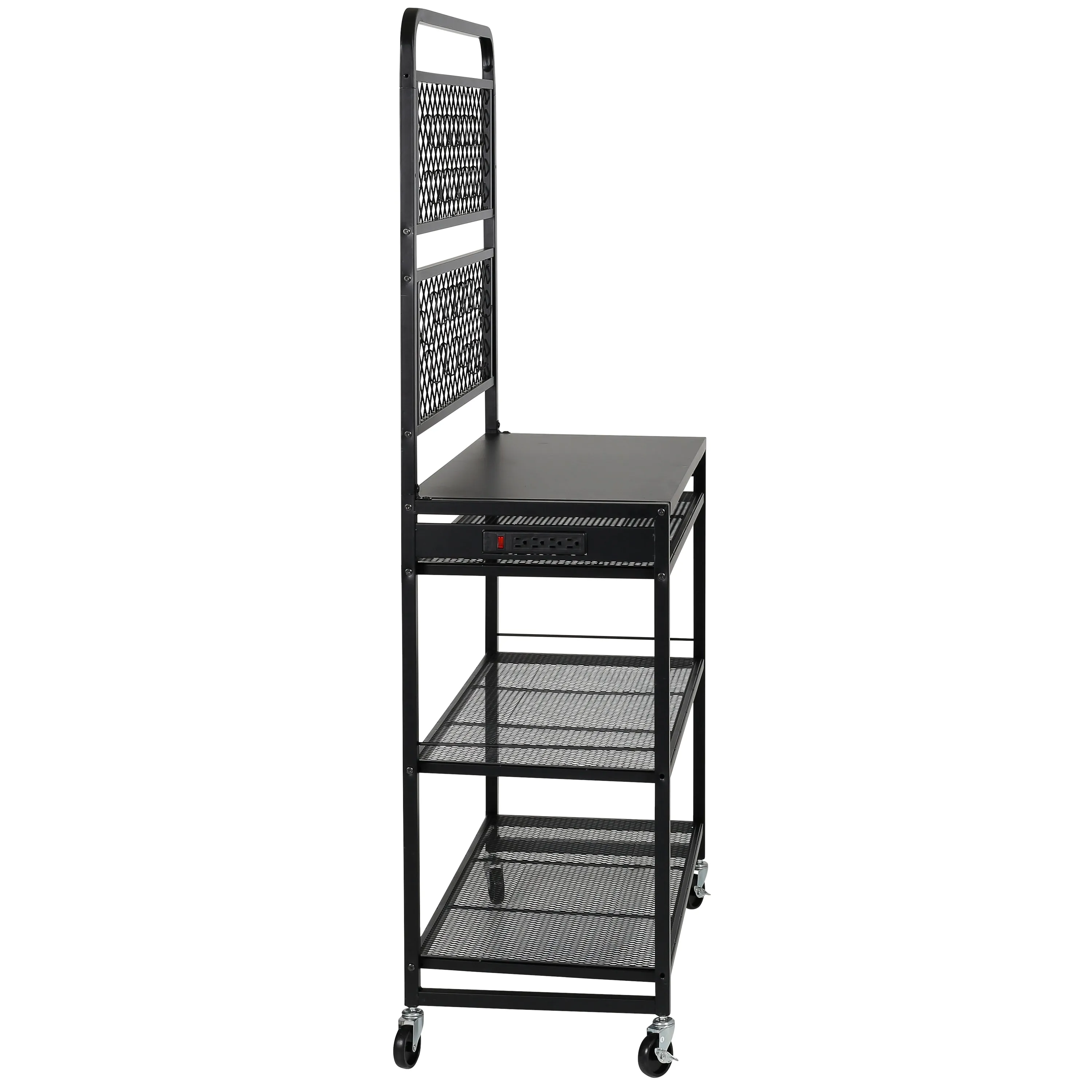 Black Steel Garage Workstation with Power Outlets
