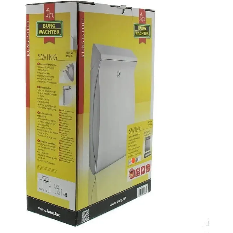 Burg-Wachter Sterling Swing High Quality Plastic Post Box - White