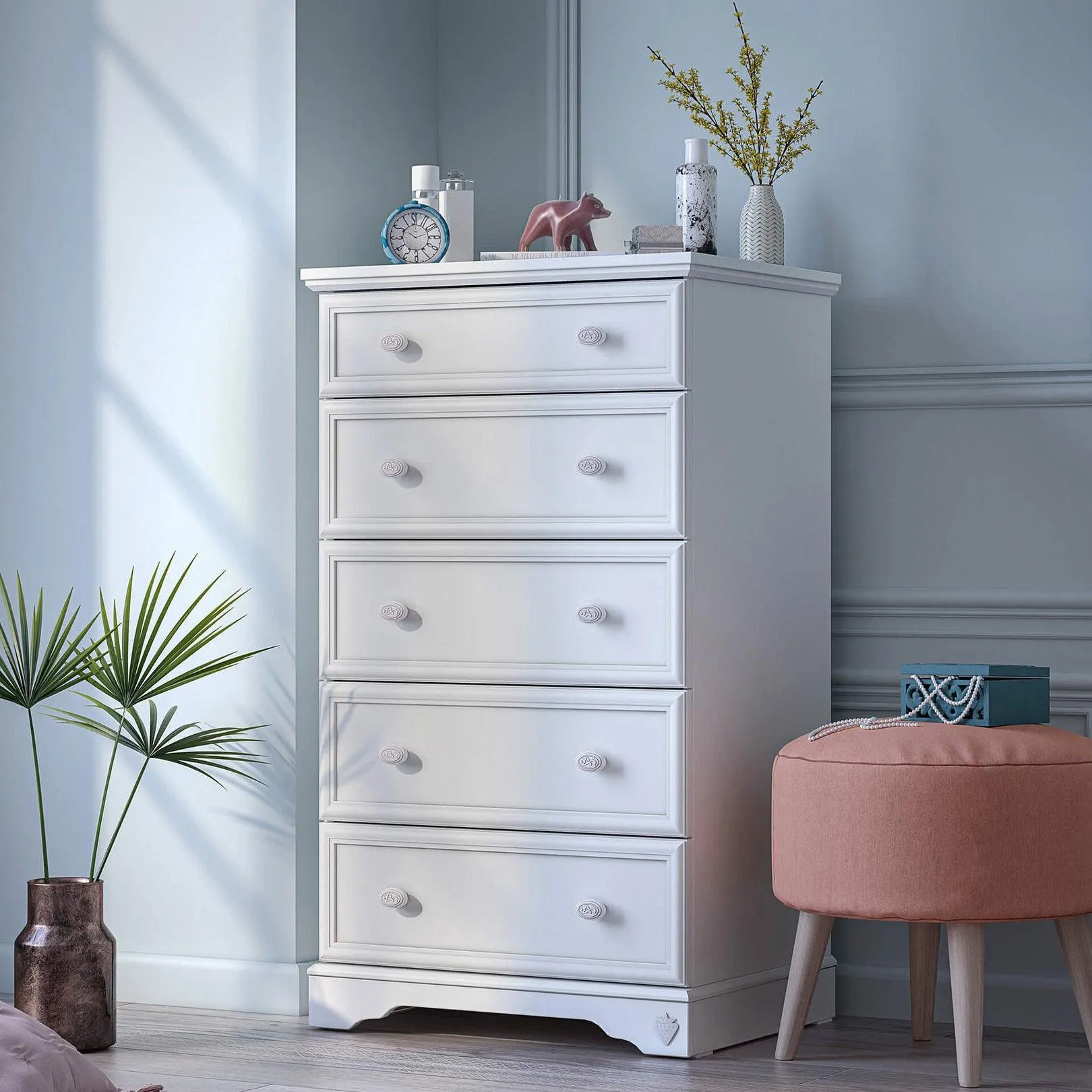 Cilek Rustic White Tall Dresser