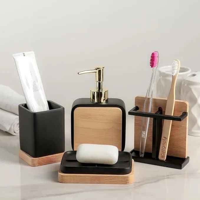 Classy White 4 Piece Bathroom Set By SOPT