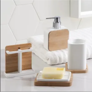 Classy White 4 Piece Bathroom Set By SOPT