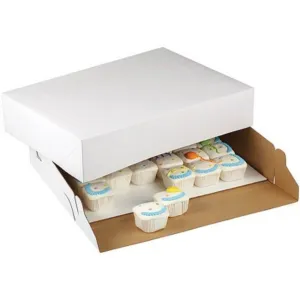Corrugated Cake Boxes White 19in x14in x4in 2/Pkg