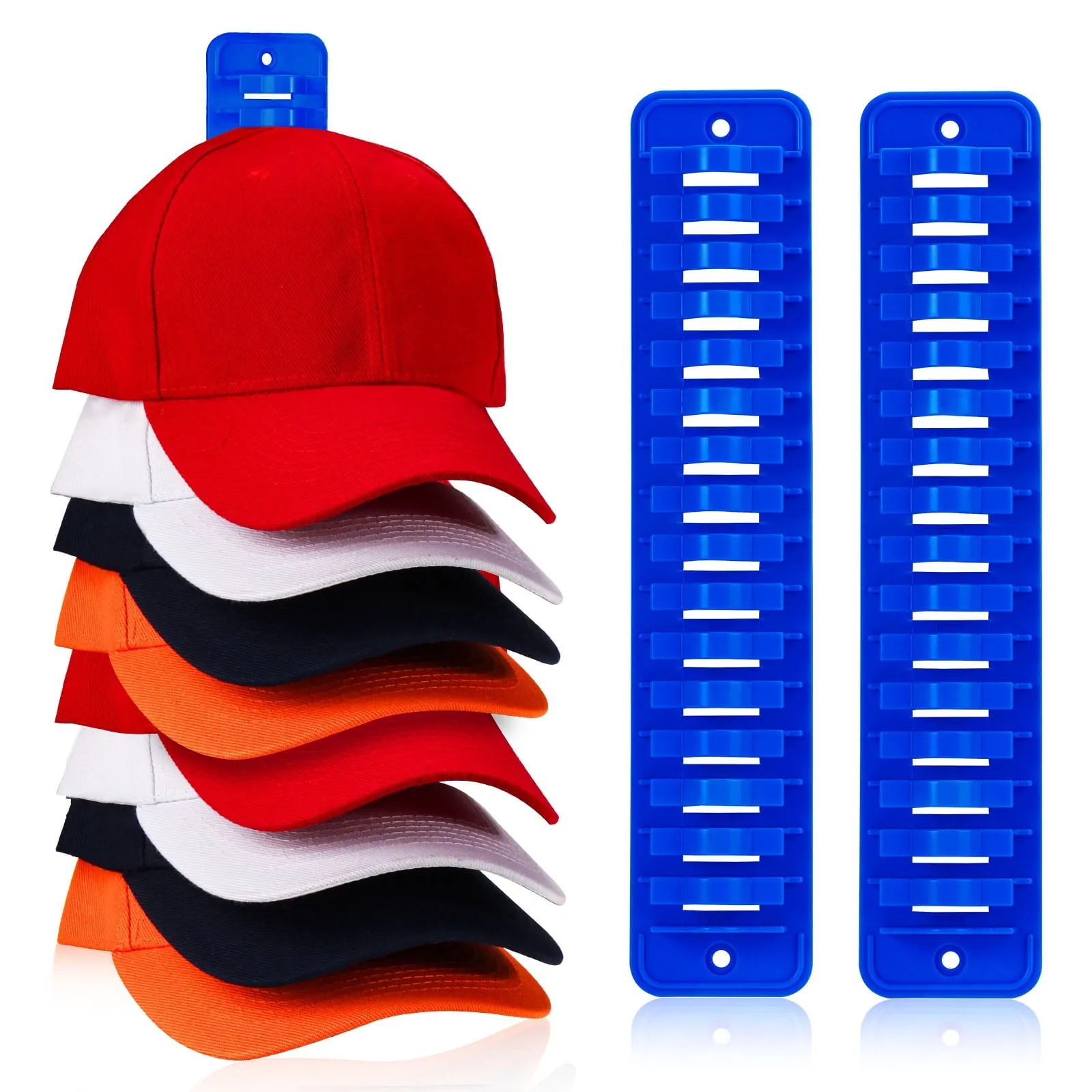 essential Hat Organizer for Baseball Caps Hat Rack for Wall and Door Hat Storage Organizer 1 Pack Blue