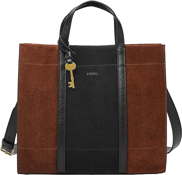 Fossil Carmen Shopper Purse Tote, Brown/Black