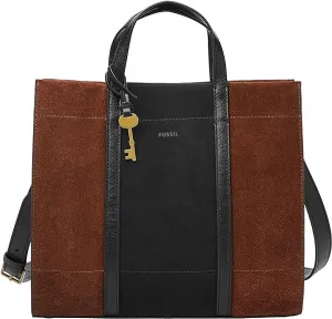 Fossil Carmen Shopper Purse Tote, Brown/Black