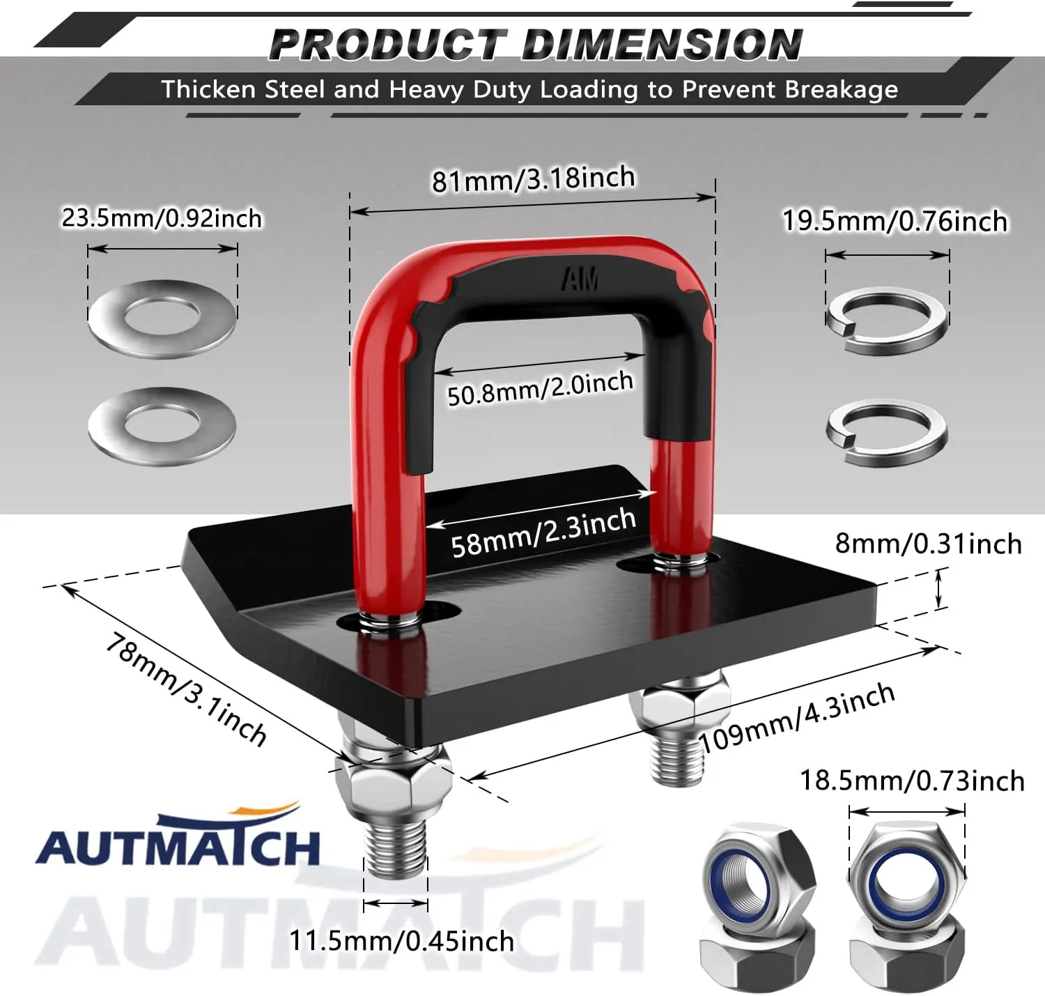 Hitch Tightener for 1.25" and 2" Hitches, 304 Stainless Steel Anti-Rattling Stabilizer