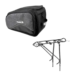 IBERA MIK Expandable Commuter Bike Bag & MIK Carrier Rack | IB-BA25-RA21