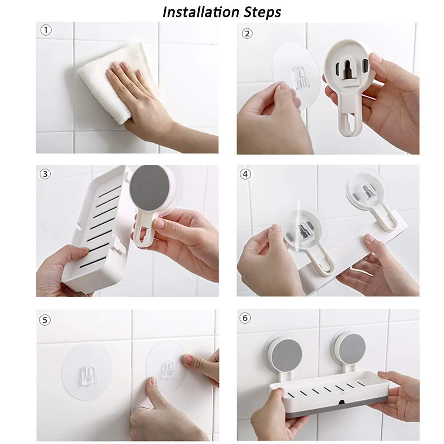 JIALTO Plastic Wall Mounted Drain Soap Box for Bathroom | Non-Drill Wall Mount Magic Sticker Self Adhesive Soap Stand for Bathroom with Removable Drain Tray | Single Drawer Soap Box - 5 kg