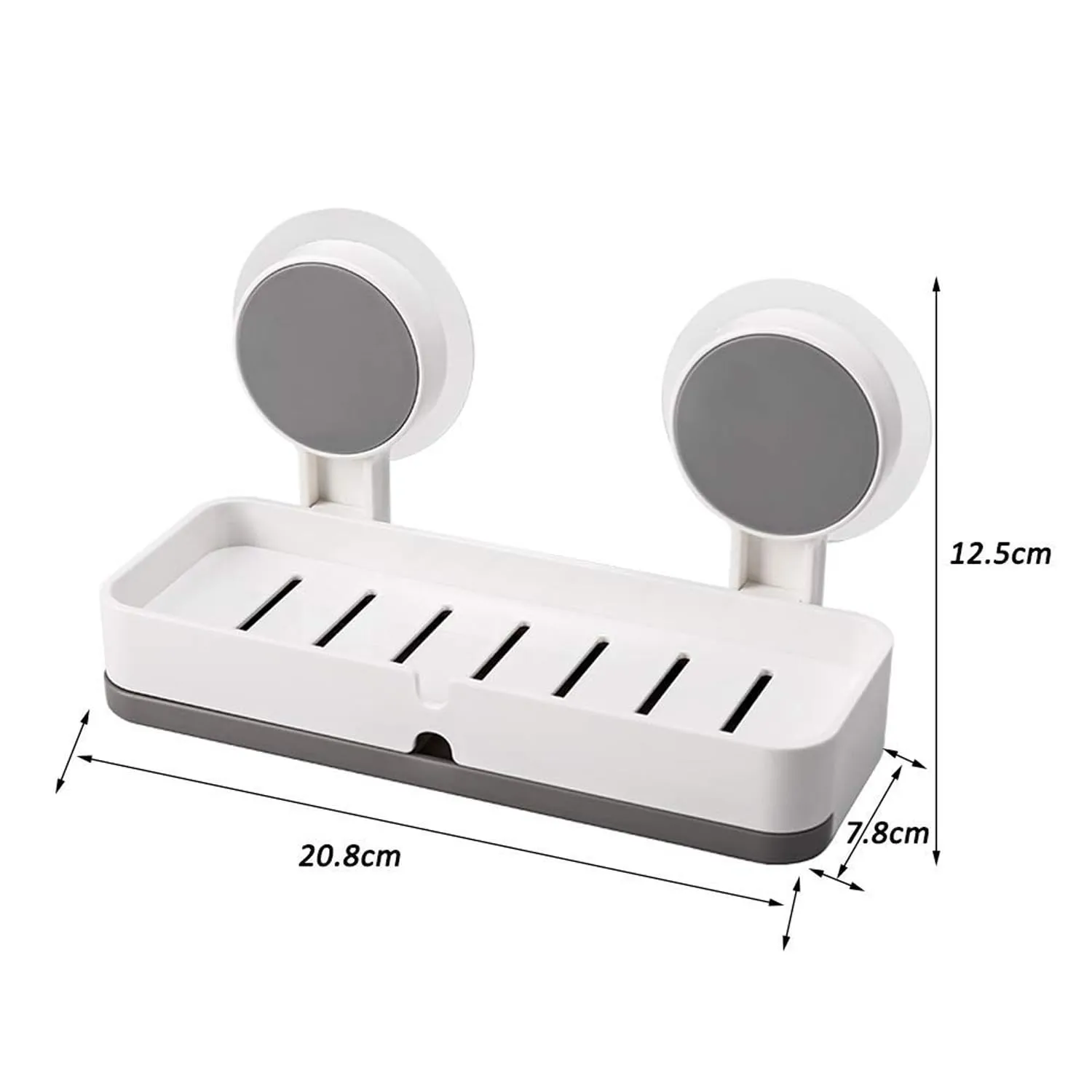 JIALTO Plastic Wall Mounted Drain Soap Box for Bathroom | Non-Drill Wall Mount Magic Sticker Self Adhesive Soap Stand for Bathroom with Removable Drain Tray | Single Drawer Soap Box - 5 kg