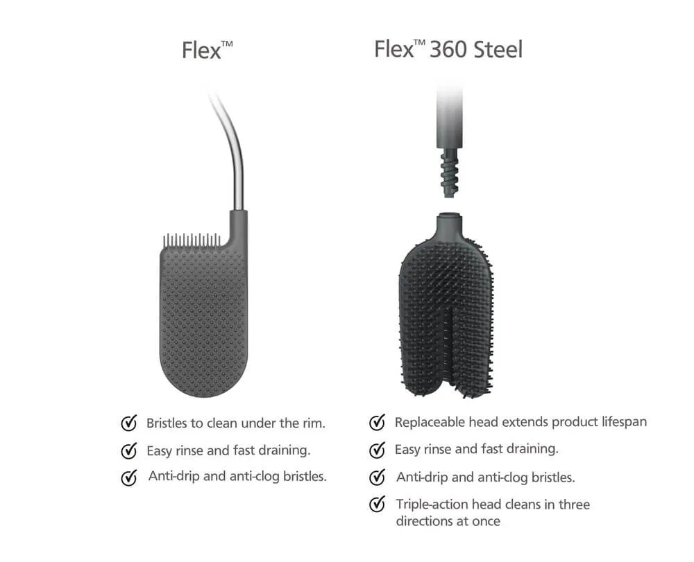 Joseph Joseph Flex 360 Luxe Stainless Steel Toilet Brush