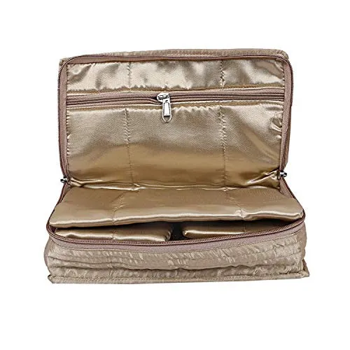 Kuber Industries Satin Jewellery Kit Oragniser (Gold) -CTKTC8798