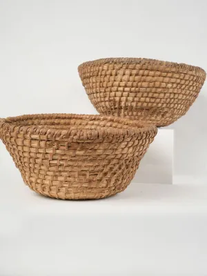 Pair of vintage French baker's  dough proving baskets 15¼"