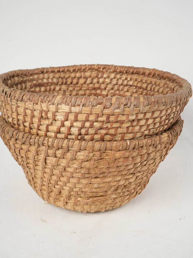 Pair of vintage French baker's  dough proving baskets 15¼"