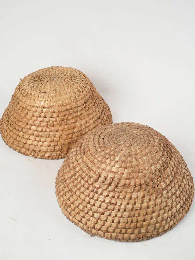 Pair of vintage French baker's  dough proving baskets 15¼"