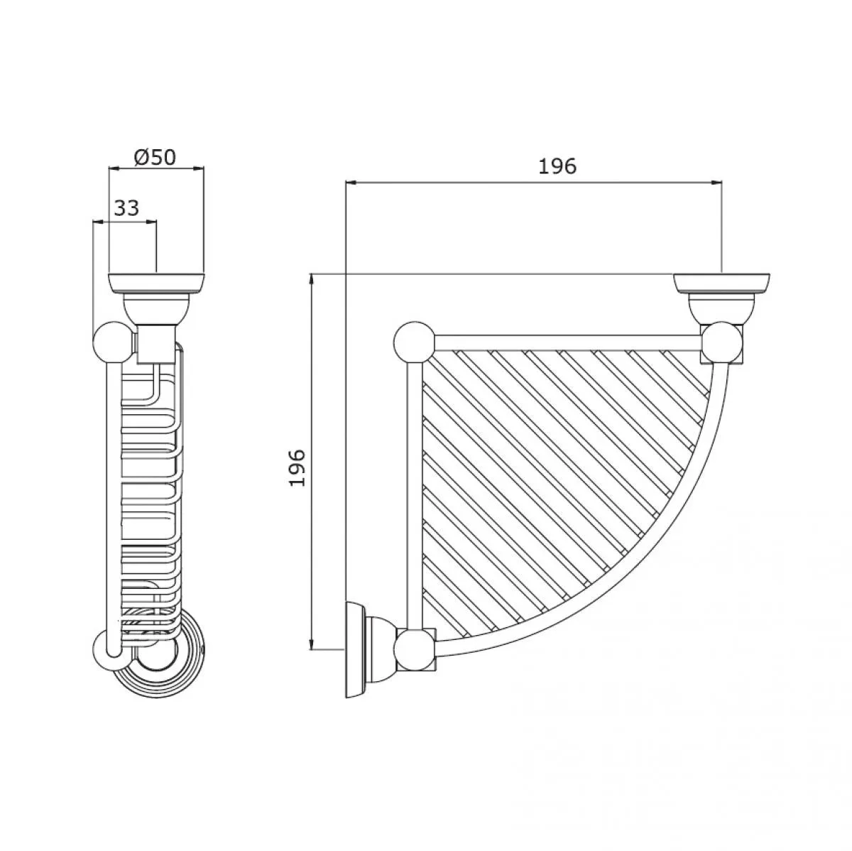 Perrin and Rowe Contemporary Corner Basket