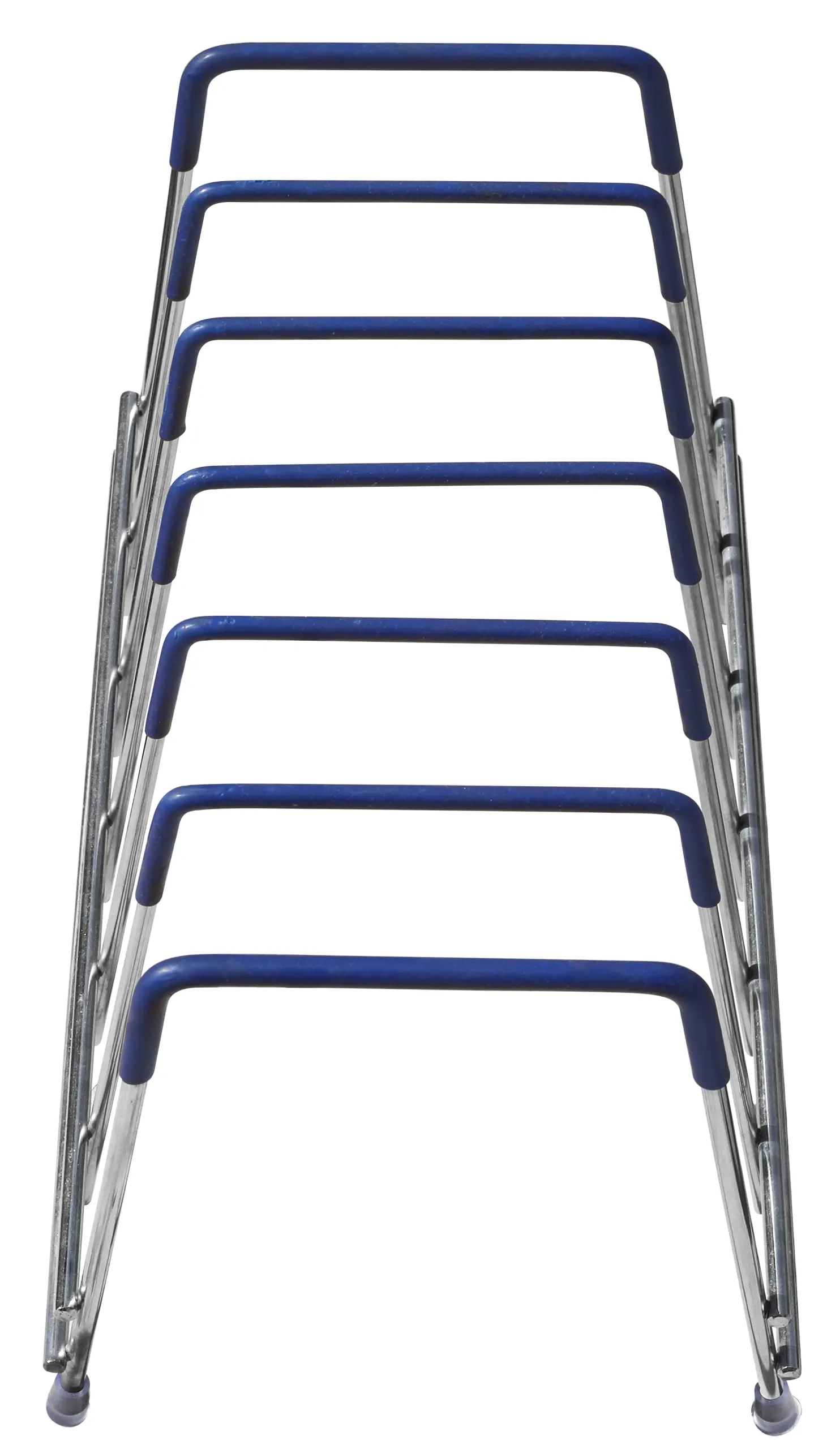 Plantex Stainless Steel Thali Stand/Plate Fixer/Dish Stand/Plate Holder/Plate Stand/Lid Organizer for Kitchen Wardrobe(6 Plates - Chrome)