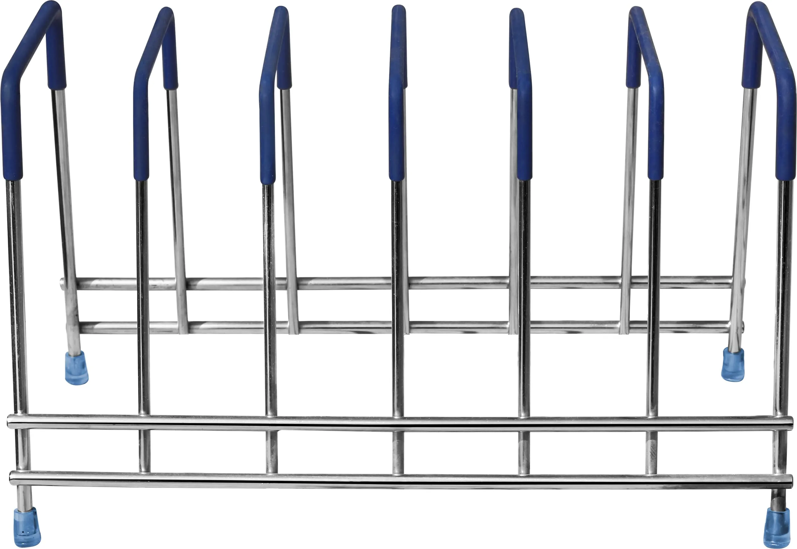 Plantex Stainless Steel Thali Stand/Plate Fixer/Dish Stand/Plate Holder/Plate Stand/Lid Organizer for Kitchen Wardrobe(6 Plates - Chrome)