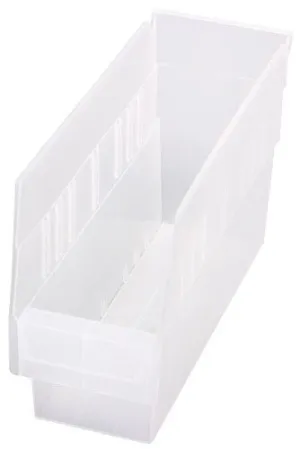 Quantum QSB201CL Store-More Clear-View Shelf Bins, 4.13" x 11.63" x 6"