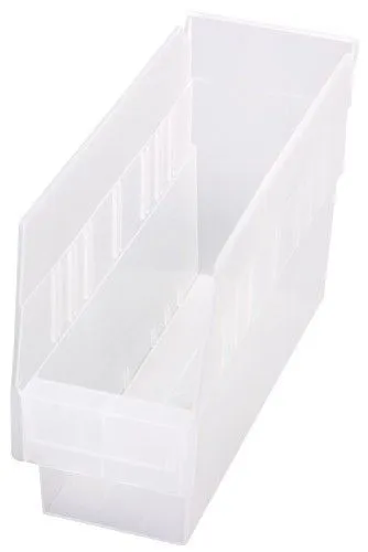Quantum QSB201CL Store-More Clear-View Shelf Bins, 4.13" x 11.63" x 6"