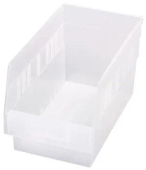 Quantum QSB202CL Store-More Clear-View Shelf Bins, 6.63" x 11.63" x 6"