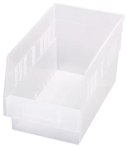 Quantum QSB202CL Store-More Clear-View Shelf Bins, 6.63" x 11.63" x 6"
