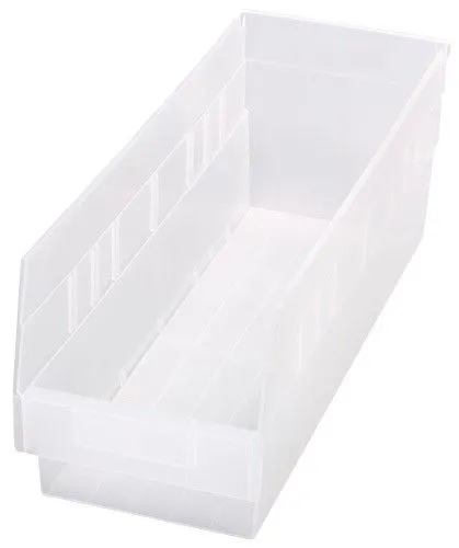Quantum QSB204CL Store-More Clear-View Shelf Bins, 6.63" x 17.88" x 6"