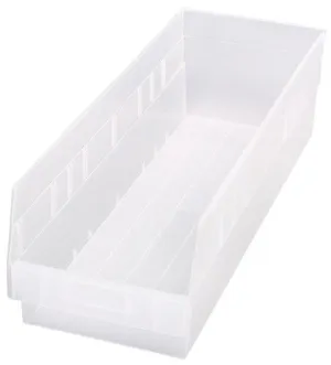Quantum QSB214CL Store-More Clear-View Shelf Bins, 8.38" x 23.63" x 6"