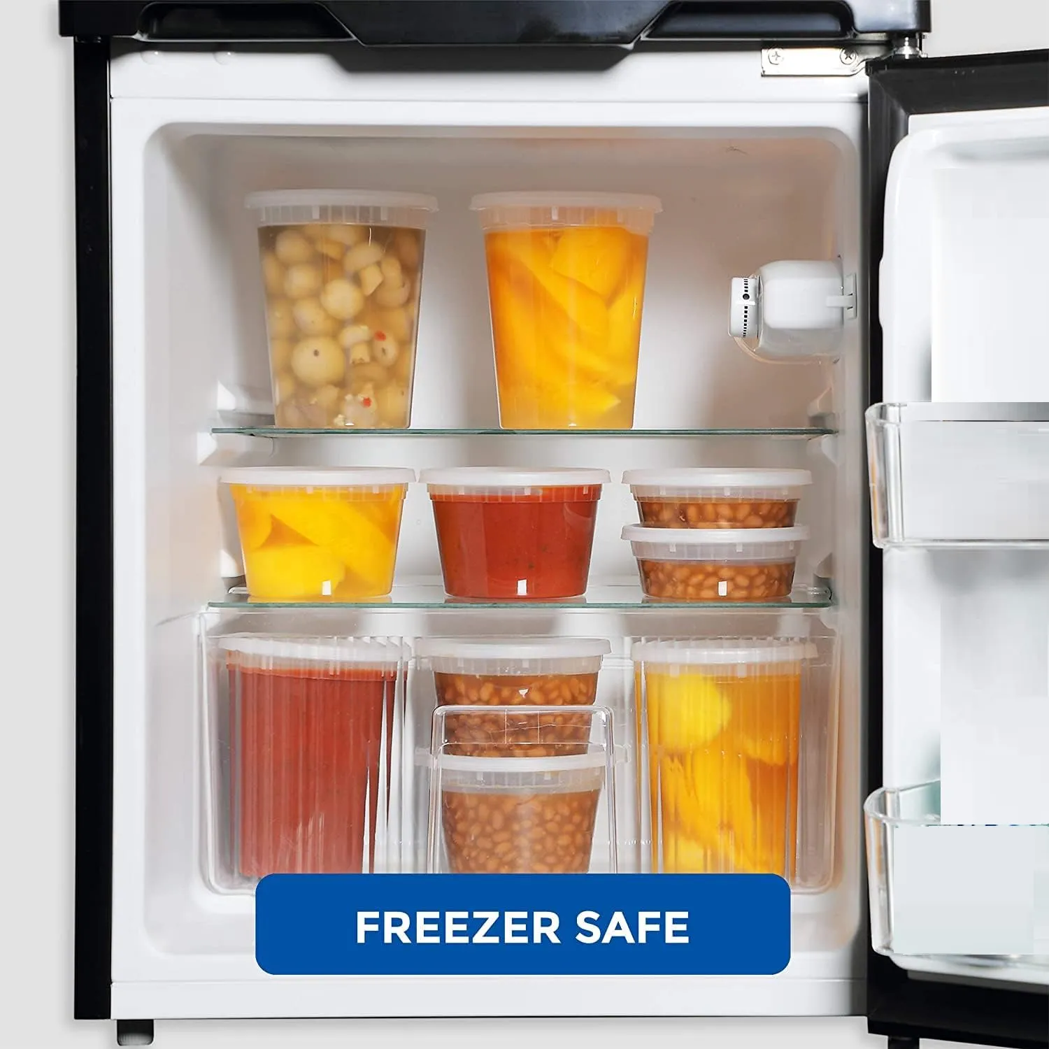 "BULK" Lightweight Clear Plastic Round Deli Container with Lids 8oz