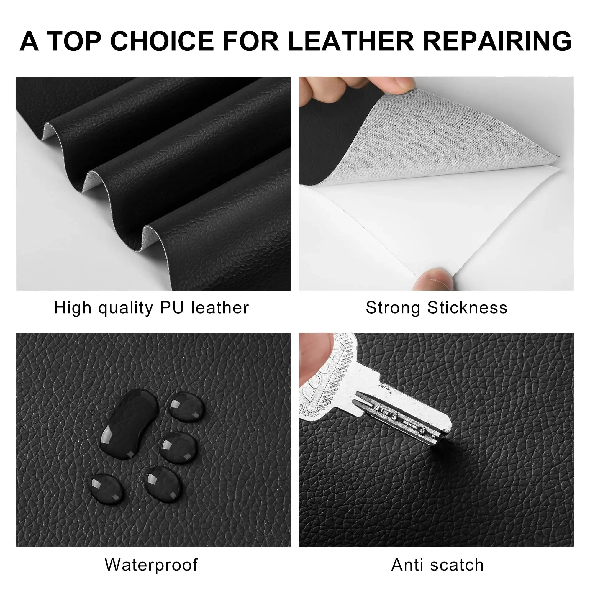 Self Adhesive Leather for Sofa Repair Patch Furniture Table Chair Sticker Seat Bag Shoe Bed Fix Mend PU Artificial Leather Skin