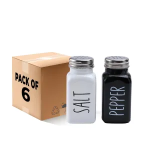 The Better Home Glass Salt & Pepper Shakers Set- Black & White (Pack of 6) | Moisture-Proof Seasoning Shakers | Salt & Pepper Containers | Salt & Pepper Container/Set for Dining Table