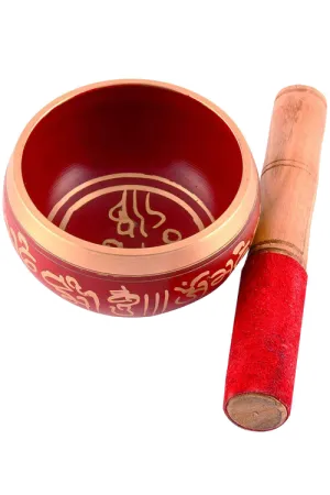 Tibetan Singing Bowl Red