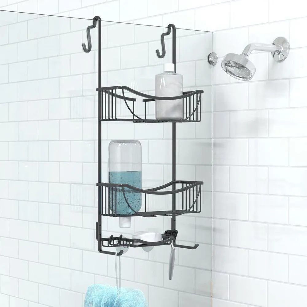 Venus 3 Tier Aluminium Over Door Shower Caddy Matte Black