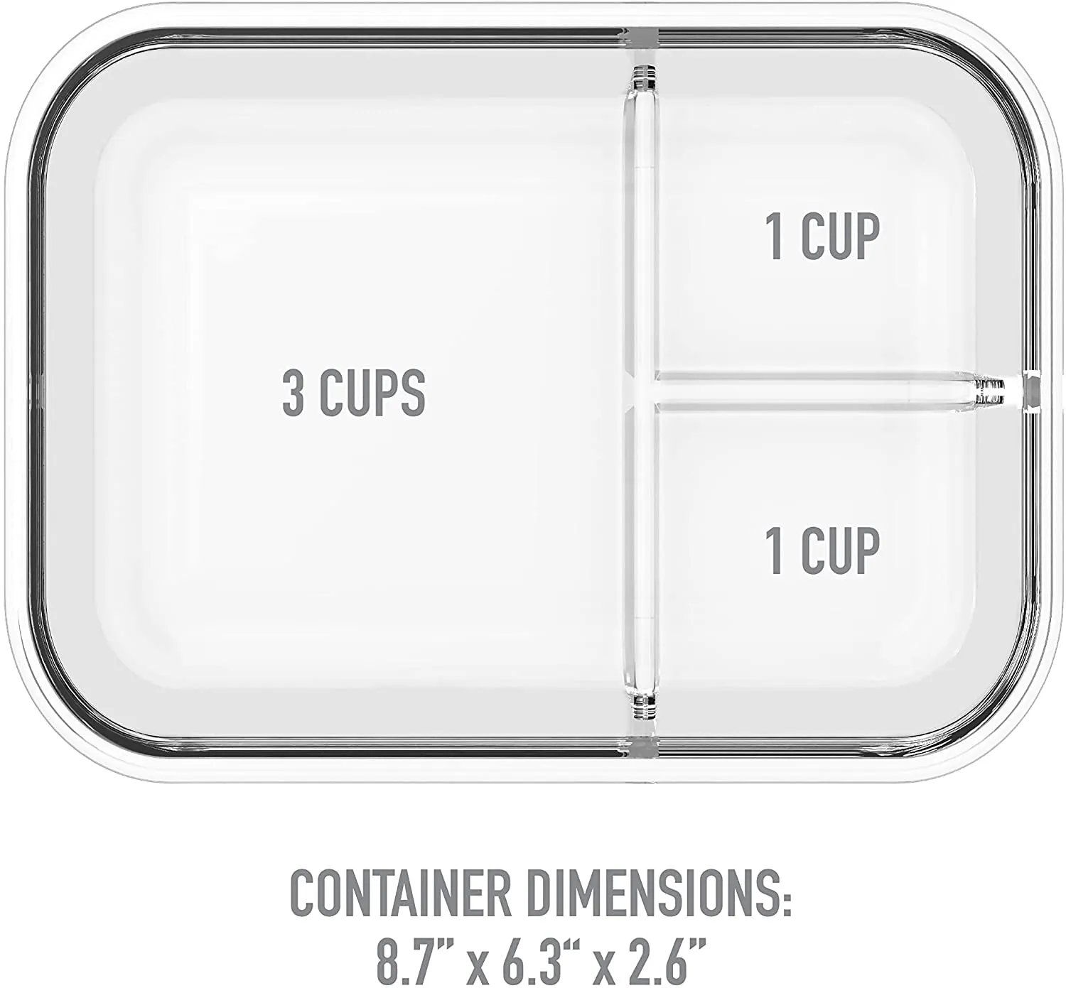 ZOKIXTO Lunch Boxes for Adults - 1100 ML Glass Lunch Box for Kids Children's with Spoon & Fork, BPA-Free and Food-Safe Materials (3 Compartment Square Design, Glass, Multicolor)